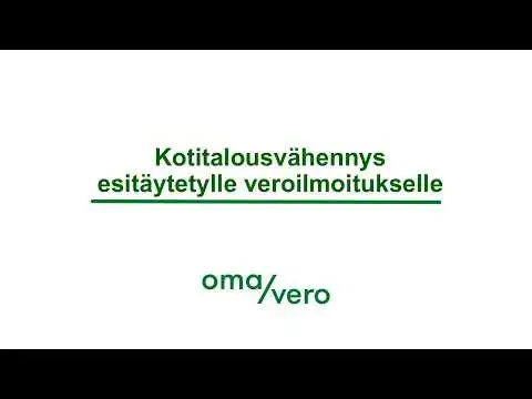 Kotitalousvähennys OmaVerossa – veroilmoitus